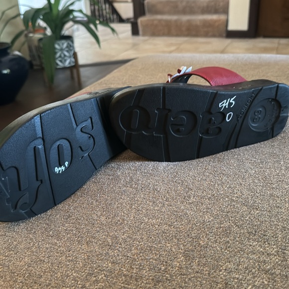 Aerosoft Original Comfort Red Floral Sandal Women’s Size 39 - Picture 5 of 5